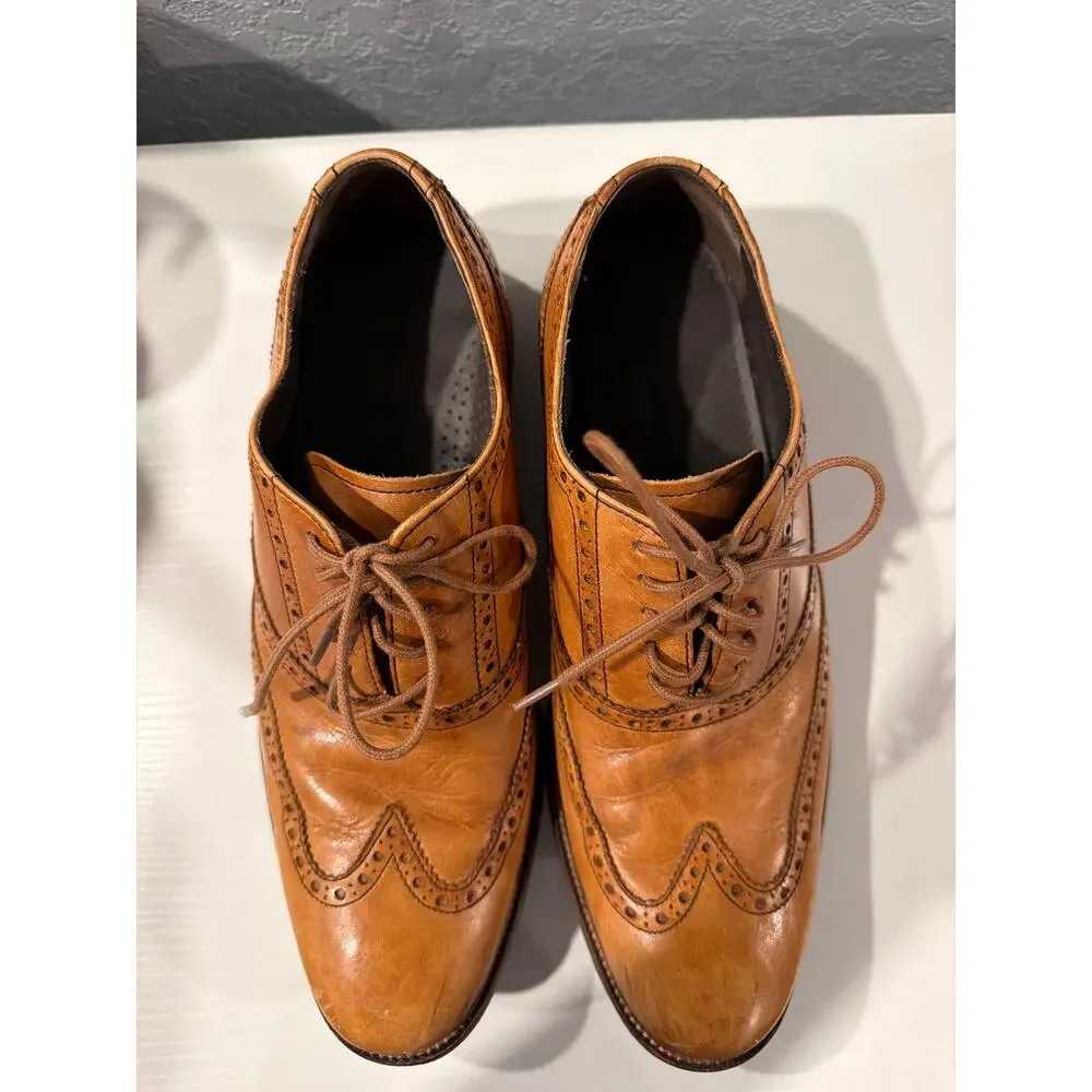 Men Cole Haan brown leather brogue oxfords Sz 9.5